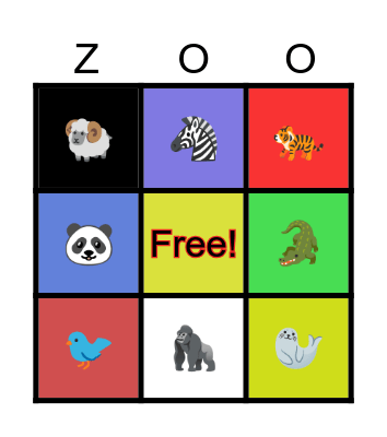 Zooooo Bingo Card