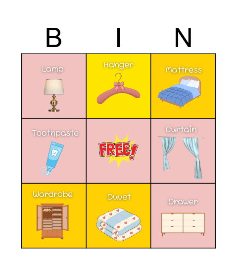 Household Appliances Bingo Card