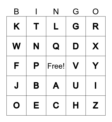 ALPHABET BINGO Card