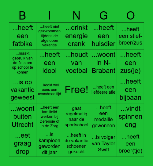 kennismaking bingo Card