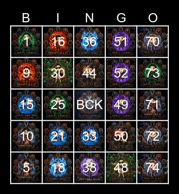 BCK BINGO CARD Bingo Card