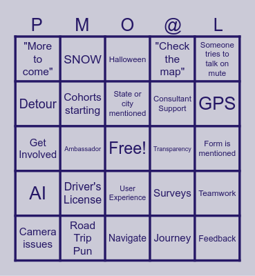 BCforward PMO @Lilly Quarterly Connection Bingo Card