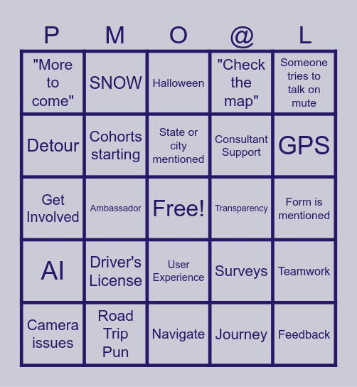 BCforward PMO @Lilly Quarterly Connection Bingo Card