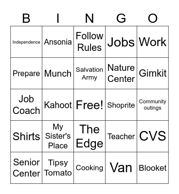 A.S.P.I.R.E Bingo Card