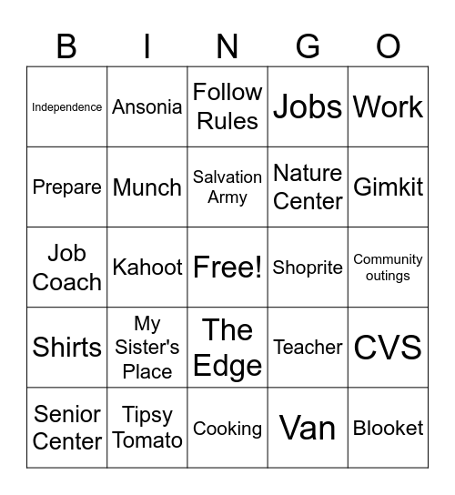 A.S.P.I.R.E Bingo Card