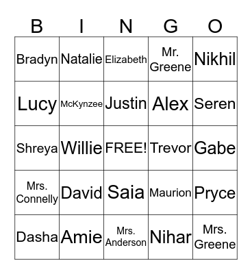 Celebrate the End of the Year! Bingo Card