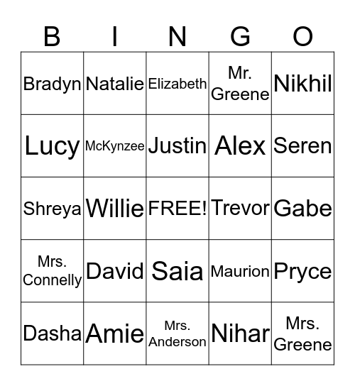 Celebrate the End of the Year! Bingo Card