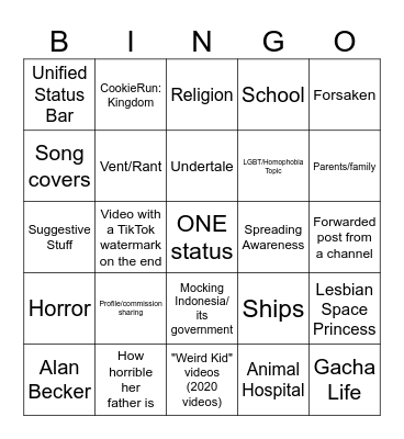 Hagia Status BINGO Card