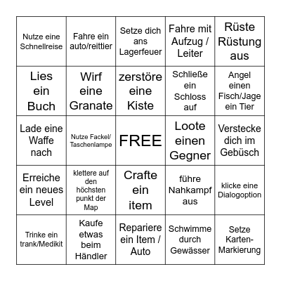 Bingo duell Bingo Card