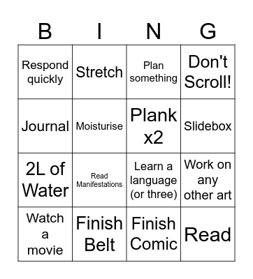 Do Today Bingo Card