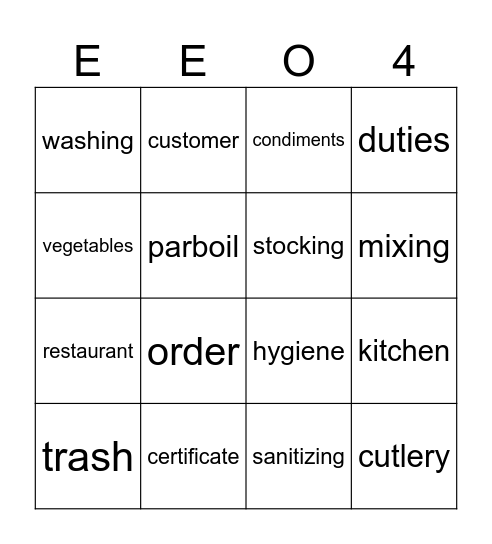 EEO Explore Career Pathways Week 4 Bingo Card