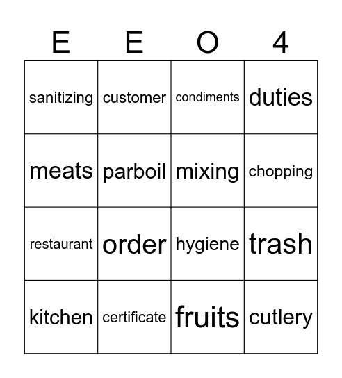 EEO Explore Career Pathways Week 4 Bingo Card