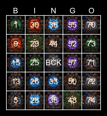 BCK BINGO CARD Bingo Card