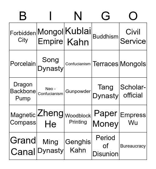 Ch. 14 Bingo Card