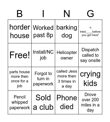 CCP Bingo Card