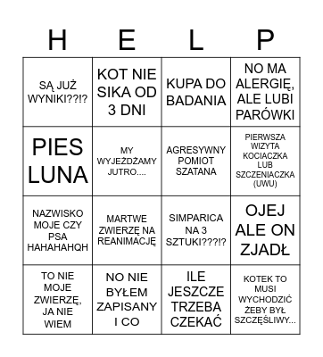 WETMEDYKA RECEPCJA BINGO Card