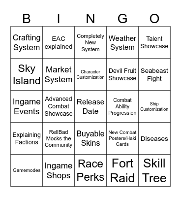 Movie 3 Bingo Card