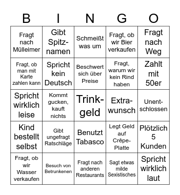 Imbiss-Buden Bingo Card