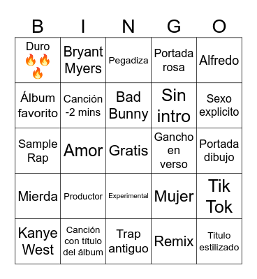 SPOTIFY IA Bingo Card