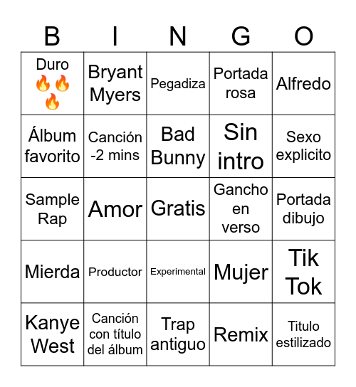 SPOTIFY IA Bingo Card