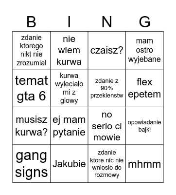 Bingo Michał Bingo Card