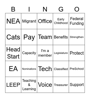 Back to School Bingo Card
