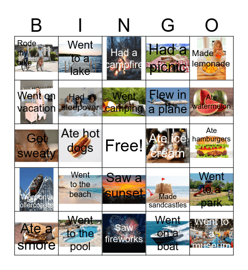 Summer Bingo Card