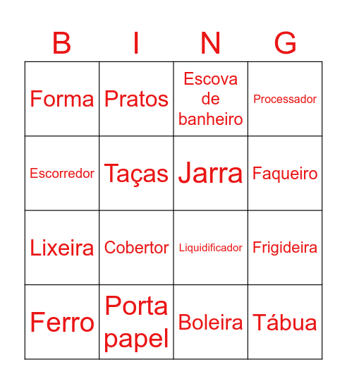Chá de panela da Lê Bingo Card