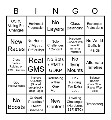 Good Classic Plus Bingo Card