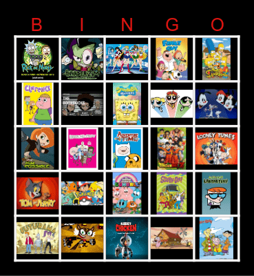 CARTOON Bingo Card