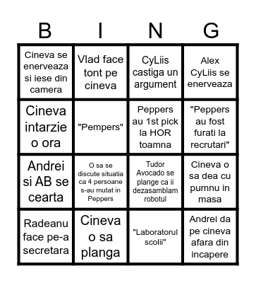 Meeting Feedback Laboratorul CyLiis Bingo Card