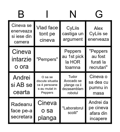 Meeting Feedback Laboratorul CyLiis Bingo Card