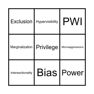 Peer Leader Bingo Card