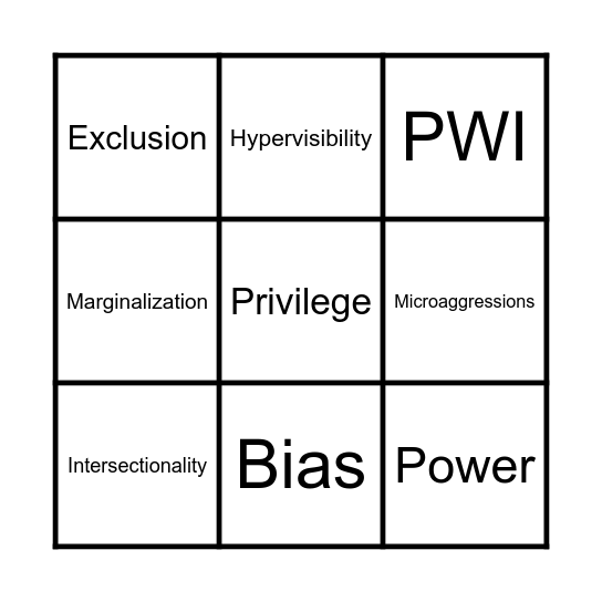 Peer Leader Bingo Card