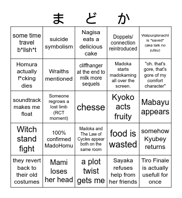 Walpurgisnacht Rising Bingo Card Bingo Card