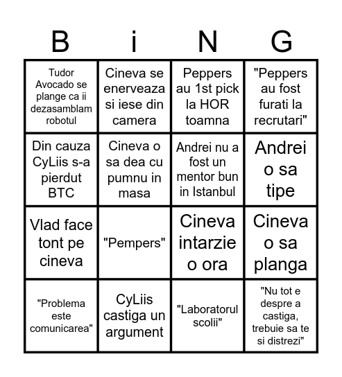 Meeting Feedback Laboratorul CyLiis Bingo Card