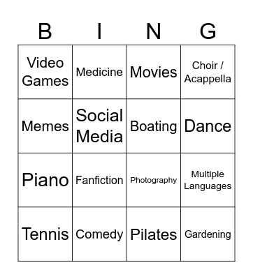 Multiliteracy Bingo: Find Somebody Who Speaks Bingo Card