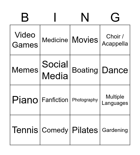 Multiliteracy Bingo: Find Somebody Who Speaks Bingo Card