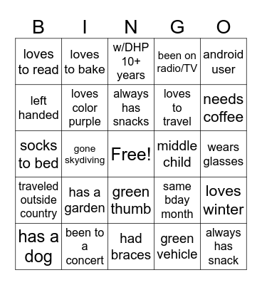 Find the Coworker Bingo Card