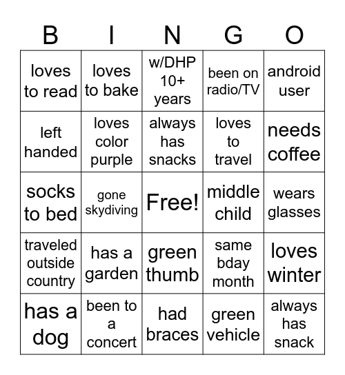 Find the Coworker Bingo Card