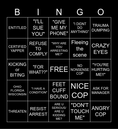 Marshie Karen Bingo Card