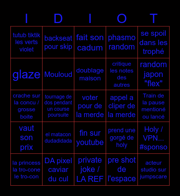 MR Bingo Card
