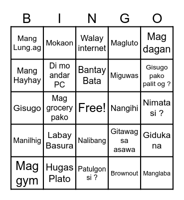 Rason Bingo Card