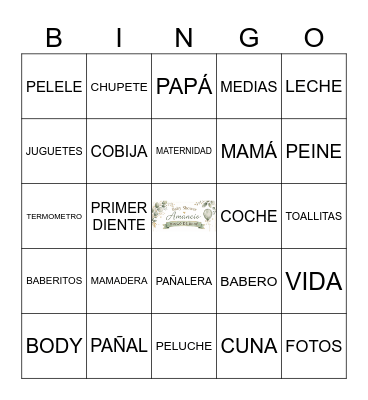 BABY SHOWER AMANCIO Bingo Card
