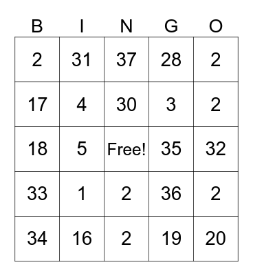 Bingo Card