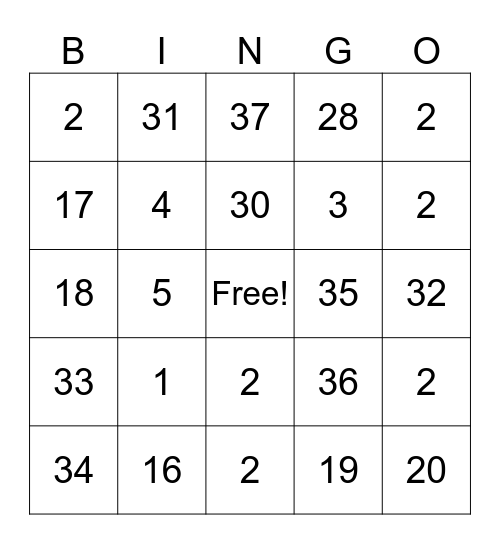Bingo Card
