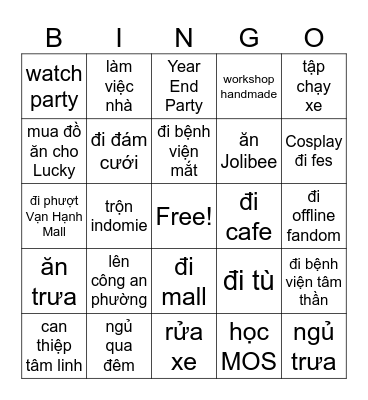 The Poor Neverland Bingo Card