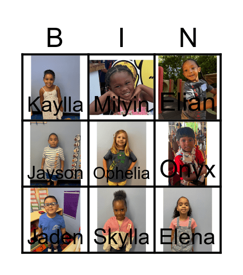 Friend bingo Card