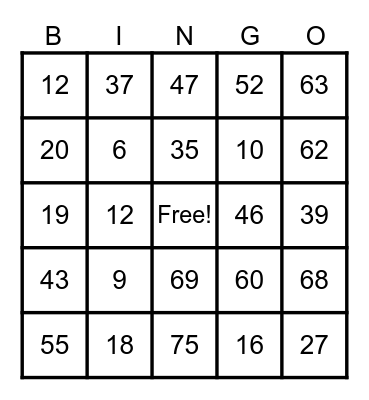 Bingo Card