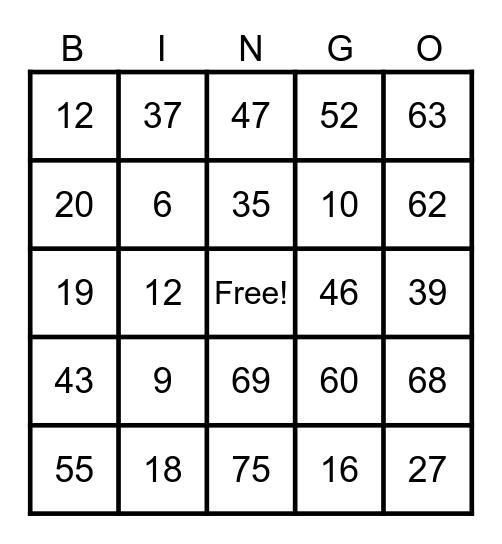 Bingo Card